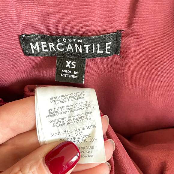 J. Crew Mercantile Burgundy Quilted Ruffle Vest - Picture 6 of 6